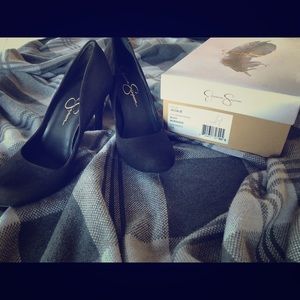 Jessica Simpson black suede heels